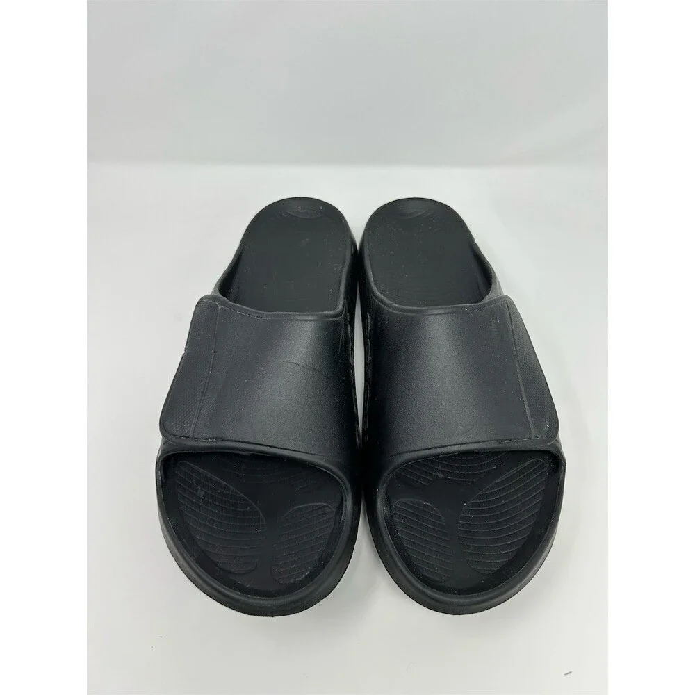 OOFOS OOahh Men's Sport Flex Recovery Slide Sandals Matte Black Size 15 EU 48
